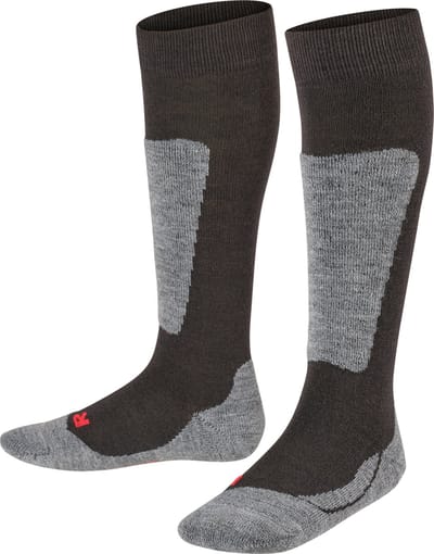 FALKE Active Ski warm dik wol functioneel materiaal skisokken kinderen zwart - maat 23-26