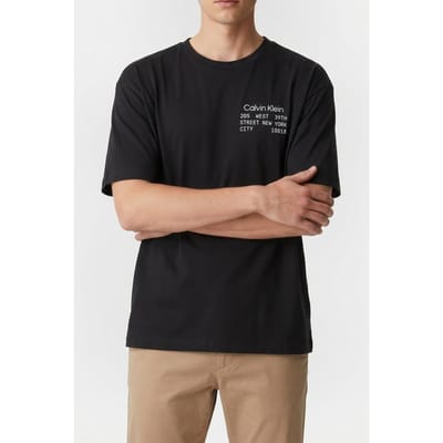 Calvin Klein Ss 30s T-shirt Pirate Black Taglia: S | T-shirt stampate Outlet | Uomo | Nero