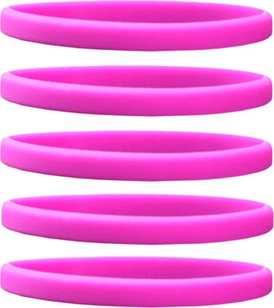 Dinilu - 60 x Smalle Siliconen Armbandjes Roze - voor Kinderen