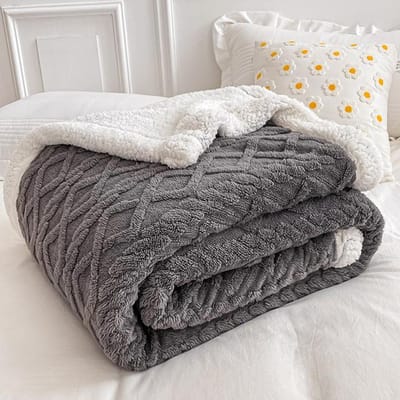 Luxe Melkpluche Multifunctionele Dekens & Dekbedovertrek Warm Zacht Dubbelzijdig Pluche Gooi Deken Bankhoes Sprei Op Het Bed 70X100cm S gray