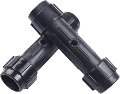 2-Pack voor KAYAK Paddle Connectors voor 28mm Diameter Schachten ABS Plastic Schroefdraad Buis en voor Kanoboot Roeispanen Montage en Reparatie Zwart