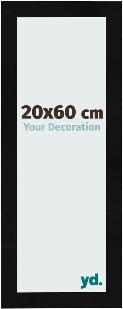 Your Decoration - Fotolijst 20x60 cm - MDF - Zwart Hoogglans - Pisa