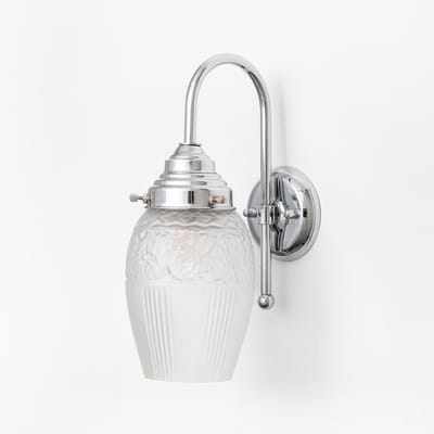 Wandlamp Flower Yard Geëtst Meander Chroom - Art Deco Trade