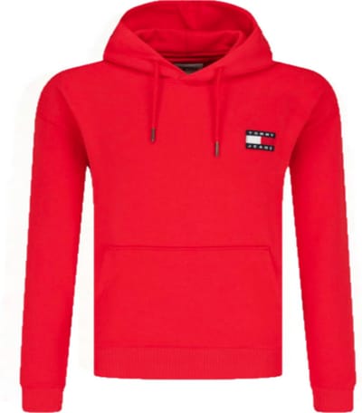 Tommy Jeans Badge Hoodie, rood - Maat XXL -