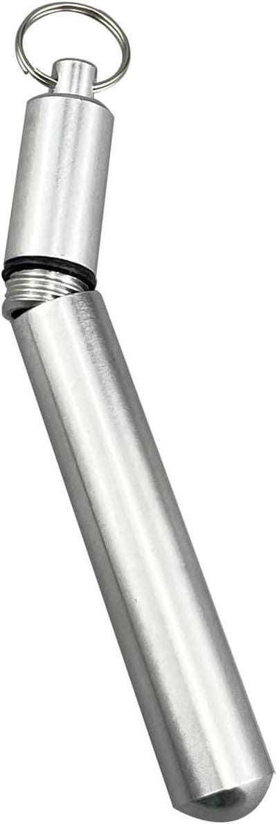 Tandenstoker Houder - Metalen Container - Outdoor Gebruik - Sleutelhanger Ontwerp - 81.8cm Lengte - Zilver