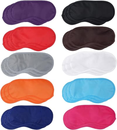 Multikleurige Oogmaskers - 30 Stuks Lichtgewicht Slaapmaskers met Elastische Bandjes voor Vliegtuig, Hotel en Feestjes
