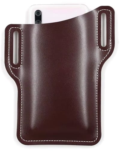 Actie4you® - Retro Heuptas Voor Smartphone – Telefoon Draaghoes - Riem Telefoon Tas - Telefoonhouder Riem - Smartphone Tas - PU Leer – Donker Bruin