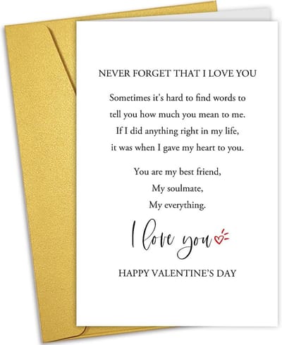 Luxe Wenskaart Valentijnsdag met Oprecht Gedicht voor Hem en Haar