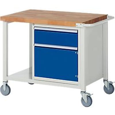 Werkbank serie 8152, verrijdbaar, met schuiflade, B 1000 x D 700 x H 880 mm