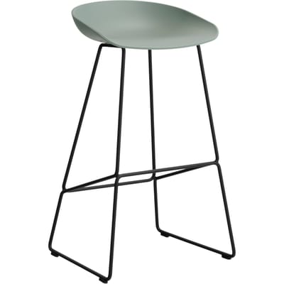 HAY About a Stool AAS 38 - fall green 2.0 - zwart - Standaard glijders kunststof - Zithoogte 75 cm