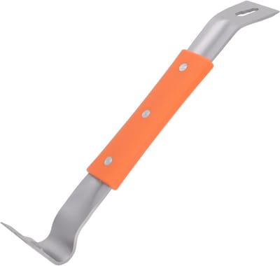 Krachtige Spijkertrekker - Koevoet Schraper - Timmerwerk Afbraak - Antislip Rubbergreep - 32cm Lengte - Metaal Zwart
