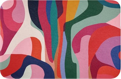 Badmat 60x40 cm - Antislip - Vormen - Bochten - Kleurrijk - Abstract - Badmatten voor badkamer - Badkamermat - Douchemat - Badkamer mat