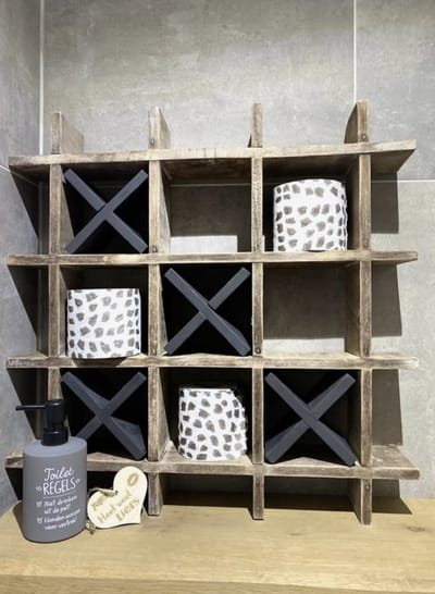 Toiletrolhouder boter, kaas en eieren Zeeppompje toiletregels met houten hartje - toilet - wc - stoer en sfeervol