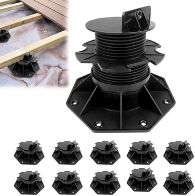 Terras Stelvoeten - Verstelbare Lager - Terras Onderbouw - In Hoogte Verstelbaar - 60-140 mm 20 Stuks - Grijs