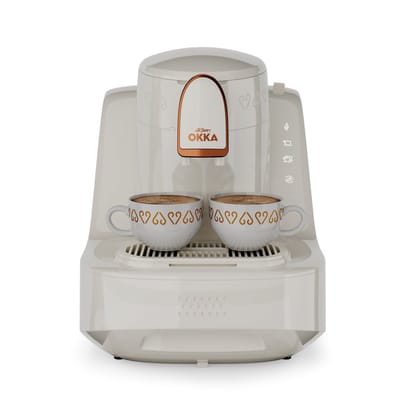 Arzum OKKA Elite Turks Koffiezetapparaat OK0040-2600 | Wit/Koper - 2 kopjes - Aanpasbare temperatuur - Volautomatisch - 710W