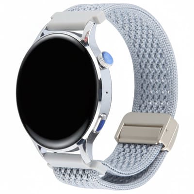 Nylon bandje - geschikt voor Garmin Venu 2s / 3s / 4 (41mm) / Vivoactive 4s / Forerunner 255s / 265s - Huawei Watch GT 5 Pro - 42mm / GT 6 / GT 5 / GT 4 - 41mm - grijs
