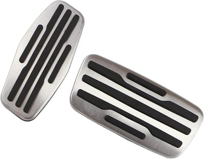 Auto Pedaal Covers - Gas Rem Voetsteun - Veiliger Rijden - Antislip Oppervlak - 2 Stuks - Zilver Zwart