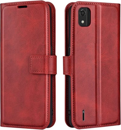 Coverup Hoesje - Geschikt voor Nokia C2 2E Hoesje - Coverup Deluxe Book Case - Rood
