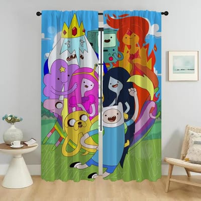 Adventure Times Anti-muggen Gordijnen voor Camera Moderne Woonkamer Gordijnen 2 Stuks Scheidingsschermen Tule voor Slaapkamer Kind W50xH70cmx2pcs-CL