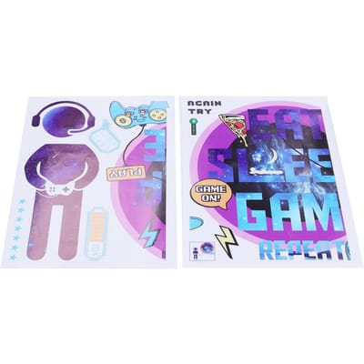 Stickers Muraux PVC Amovibles Auto-Adhésifs Stickers Gamer Papier Peint pour Maison Chambre Salle de Jeux blue