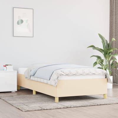 vidaXL - Bedframe - zonder - matras - 90x190 - cm - stof - crèmekleurig