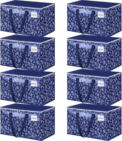 Verhuis Tassen - Grote Opbergzakken - Ruimte Besparen - Waterdicht Lichtgewicht - 100L Capaciteit - Blauw