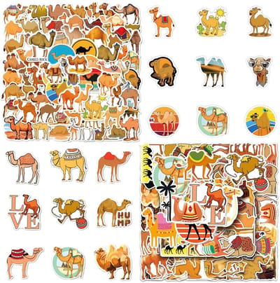 Dailygoods- Sticker 110 Cartoon Kamelen - Waterdichte Sticker - Zelfklevende Stickers - Decoratieve Stickers - Verschillende Maten - Sterk Plakkerig - Decoratiestickers