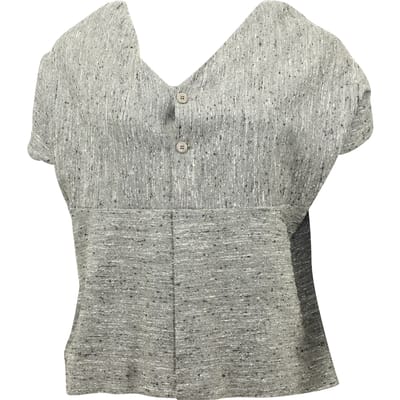 Chloe korte cape top in grijze wol
