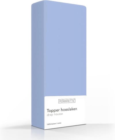 Luxe Verkoelend Katoenen Topper Hoeslaken - Blauw