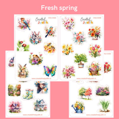 Bullet Journal Stickers - Planner Agenda Stickers - Fresh spring stickers - 4 stickervellen - bloemen - Scrapbook stickers - Deco stickers - Lente stickers - volwassenen en kinderen