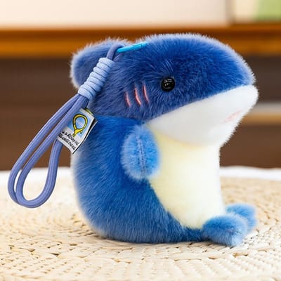 Cadeau d'Anniversaire Animal Marin Dauphin Pendentif Sac Peluches Orque Porte-clés Animal Phoque Porte-clés Décoration Bureau Maison bleu