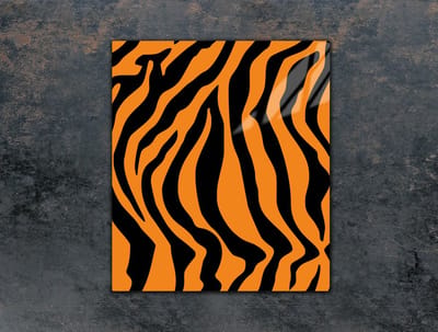 TMK ArtDeko Serie - Snijplank - 45x52 cm - Tygrismotief - Glazen Beschermplaat