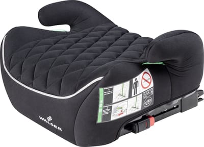 Walser Kinderzitje Andy ISOFIX - Premium zitverhoger auto ECE R 129 gekeurd - kinderzitje zwart