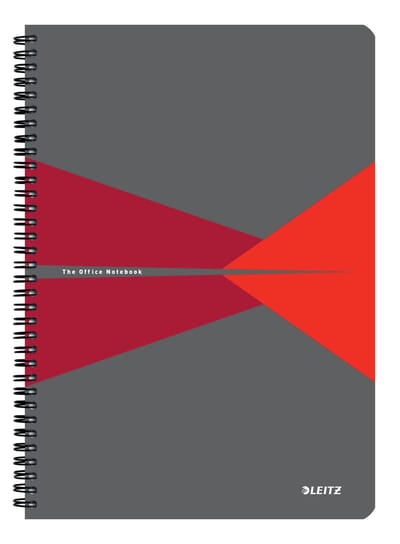 Leitz Office Notitieboek A4 Gelijnd - met PP Omslag - 80 Grams Papier - Rood
