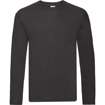 Fruit of the Loom Heren R T-Shirt met lange mouwen (Zwart)