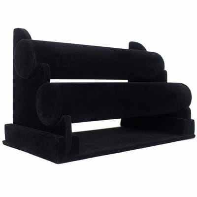 Ilènne - Armbanden houder - 2 Rollen - Zwart velours - 27,5x15x16,5 cm / Sieradenhouder