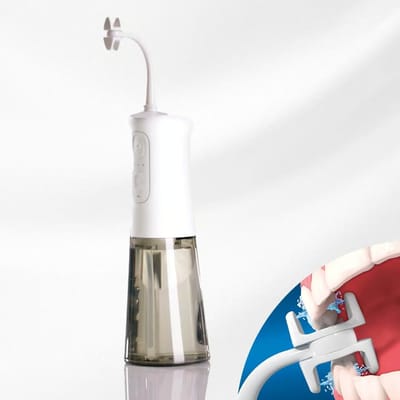 CorpCare MiracleSmile Elektrische Monddouche – Oplaadbaar, Instelbare Waterdruk, H‑vormige Reiniger, Compact & Waterdicht, Ideaal voor Gevoelig Tandvlees