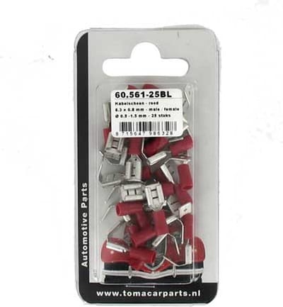 Kabelschoen 6.3x0.8 mm 25 stuks blister