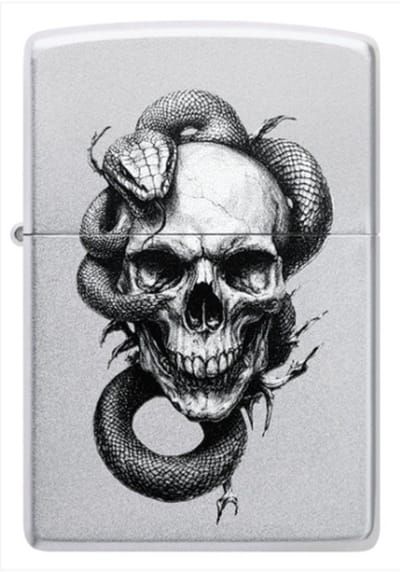 Aansteker Zippo Skull and Snake Design