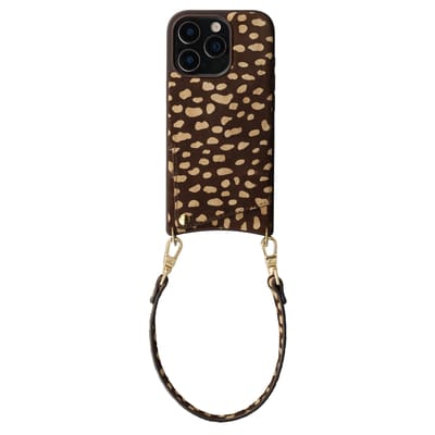 Selencia Hoesje - Geschikt voor Apple iPhone 16 Pro - Real Leather Backcover met Pashouder - Fawn Chic