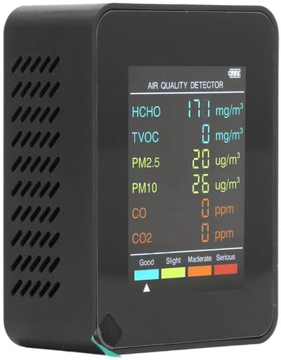 CRLYN® Fijnstofmeter - Luchtkwaliteitsmeter voor Binnen - Co2 Meter - Zwart