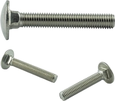 Slotschroeven Vierkante Aanzet - Platte Ronde Schroeven - Metaalbouw Installatie - Roestvrij Staal A2 - M10 x 120 mm - Zilver