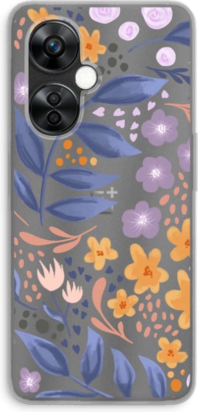 Case Company® - Hoesje geschikt voor OnePlus Nord CE 3 Lite hoesje - Flowers with blue leaves - Soft Cover Telefoonhoesje - Bescherming aan alle Kanten en Schermrand