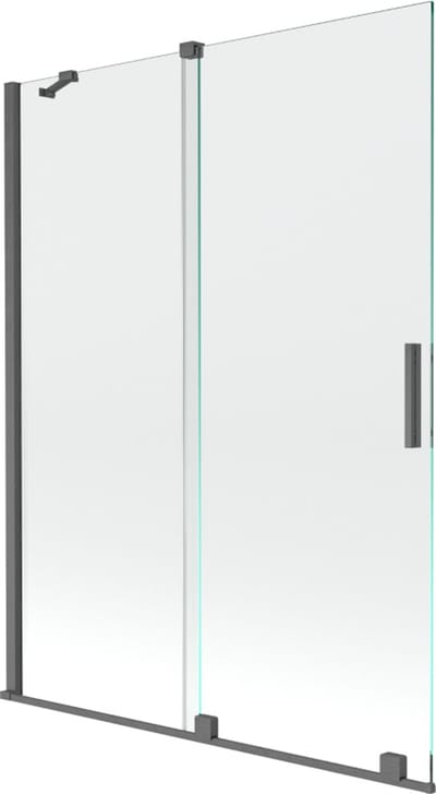 Mexen Velar badwand 2-delige schuif 130 x 150 , transparant, gepolijst kanongrijs - 896-130-000-01-66