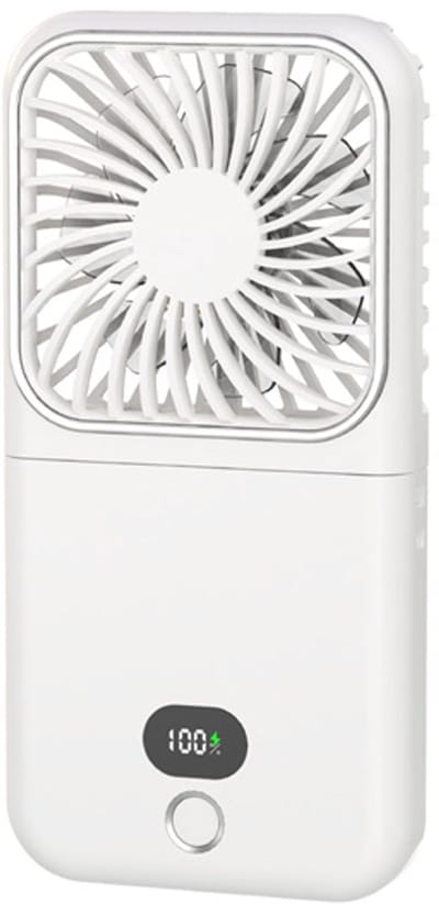 Draagbare Handventilator - Bureauventilator - Tafelventilator - Handventilator - Opvouwbaar - Telefoonstandaard - 2500 mAh - 5 Standen - Digitaal Display - Wit