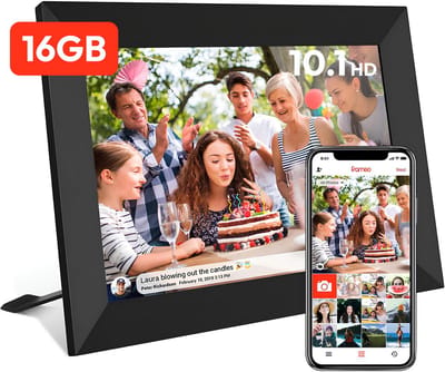 Digitale fotolijst met WiFi en Frameo App - 10.1 inch HD+ IPS Display - Fotokader met Touchscreen - 16GB - Zwart - Frameo digitale fotolijst - digitale fotokader - digitaal fotolijstje