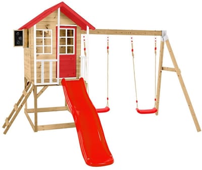 Zwerkules - ZW3833 - Speelhuisje Lolla incl. glijbaan en dubbele schommel