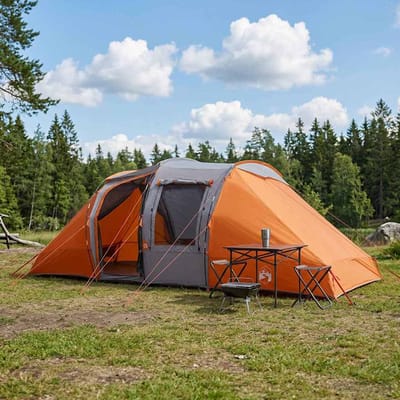 vidaXL - Directe - Tent - 524 - x - 232 - x - 192 - cm - Grijs - en - Oranje