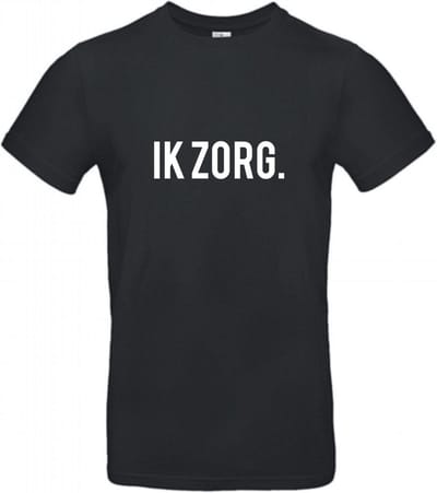 T-shirt Ik Zorg. | S | Zwart