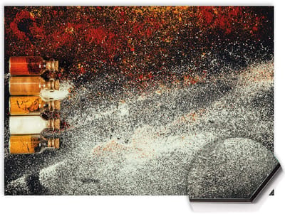 KitchenArt - Spice Bottles Spatscherm - 60x30 cm - Spatscherm Achterwand Keuken - Spatwand Keuken